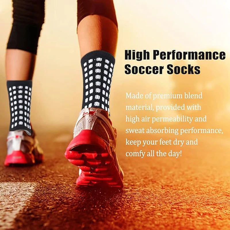 3 Pairs Anti-slip Soccer Socks Men Women Non-slip Football Socks Outdoor Sport Grip Silicone Bottom Basketball Cycling Socks