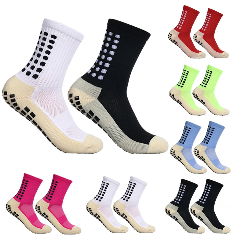 3 Pairs Anti-slip Soccer Socks Men Women Non-slip Football Socks Outdoor Sport Grip Silicone Bottom Basketball Cycling Socks