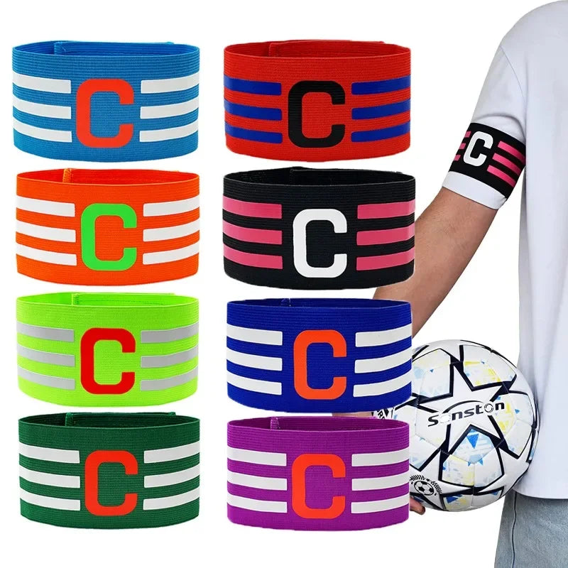 Soccer Captain Armband for Children Adults Adjustable Football Soccer Leader Arm Band Bracelet Football Training Group Armband